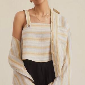 Anthropologie Sancia Striped Linen Cami Size XS